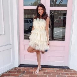 Indie Collection Yellow Tulle Mini Dress