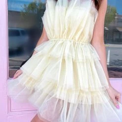 Indie Collection Yellow Tulle Mini Dress