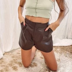 Indie Collection Chocolate Leather Shorts