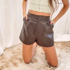 Indie Collection Chocolate Leather Shorts