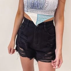 Indie Collection Black Denim Shorts