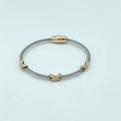 Indie Mae Jewelry Jeweled Cross Cable Bracelet