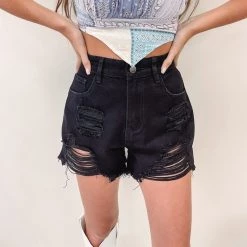Indie Collection Black Denim Shorts