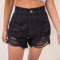 Indie Collection Black Denim Shorts