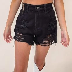 Indie Collection Black Denim Shorts