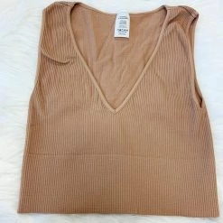 Indie Mae Clothes V- Neck Ribbed Seamless Brami