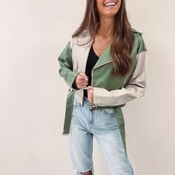 Indie Collection Green Faux Leather Jacket
