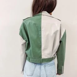 Indie Collection Green Faux Leather Jacket