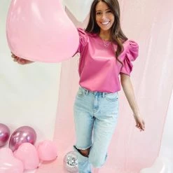 Indie Collection New Arrivals Corinne Pink Top