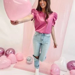 Indie Collection New Arrivals Corinne Pink Top