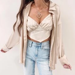 Indie Collection Cindy Satin Shirt New Arrivals