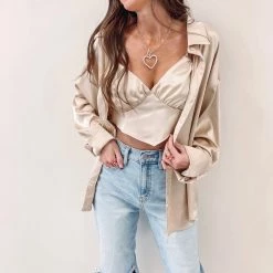 Indie Collection Cindy Satin Shirt New Arrivals