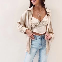 Indie Collection Cindy Satin Shirt New Arrivals