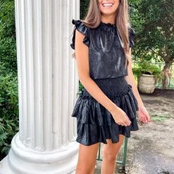 Indie Collection New Arrivals Snakeprint Smocked Dress - Black