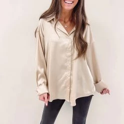 Indie Collection Cindy Satin Shirt New Arrivals