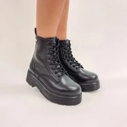 Indie Collection Blaze Combat Boots - Black New Arrivals