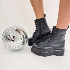 Indie Collection Blaze Combat Boots - Black New Arrivals