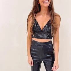 Indie Collection New Arrivals Kennedy Sequin Crop Top
