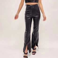 Indie Collection Faux Leather Pants - Black