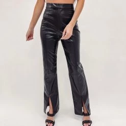 Indie Collection Faux Leather Pants - Black