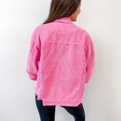 Indie Collection New Arrivals Pink Cord Jacket