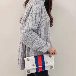 Indie Collection Bee + Star Beaded Crossbody/Clutch