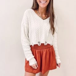 Indie Collection Adair Smocked Shorts - Rust