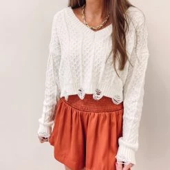 Indie Collection Adair Smocked Shorts - Rust
