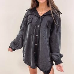 Indie Collection New Arrivals Olson Shacket - Black