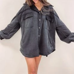 Indie Collection New Arrivals Olson Shacket - Black