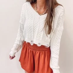 Indie Collection Adair Smocked Shorts - Rust