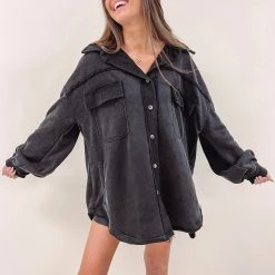 Indie Collection New Arrivals Olson Shacket - Black