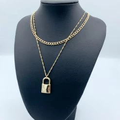 Indie Mae Jewelry Double Layer Lock Necklace