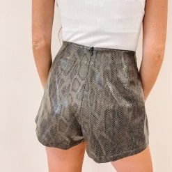 Indie Mae Clothes Olive Snakeprint Skort