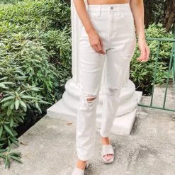 Indie Collection Bottoms White Mom Jeans