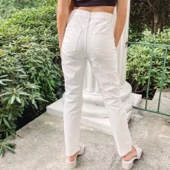 Indie Collection Bottoms White Mom Jeans