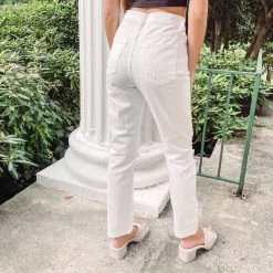 Indie Collection Bottoms White Mom Jeans