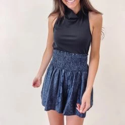 Indie Collection Navy Snakeprint Adair Shorts Bottoms