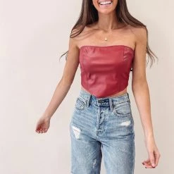 Indie Collection New Arrivals Gigi Leather Top