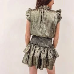 Indie Collection Cece Smocked Dress - Gold New Arrivals