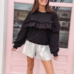 Indie Collection New Arrivals Ruffle Pullover