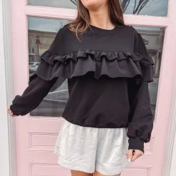 Indie Collection New Arrivals Ruffle Pullover