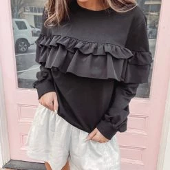 Indie Collection New Arrivals Ruffle Pullover