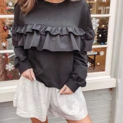 Indie Collection New Arrivals Ruffle Pullover