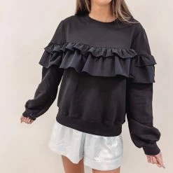 Indie Collection New Arrivals Ruffle Pullover
