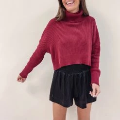 Indie Collection New Arrivals Sydney Sweater - Burgundy