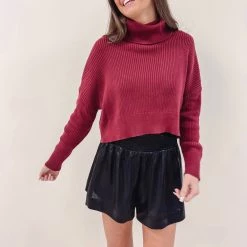 Indie Collection New Arrivals Sydney Sweater - Burgundy