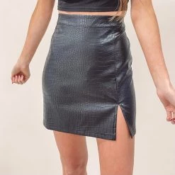 Indie Collection Black Croc Mini Skirt