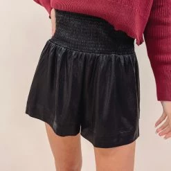 Indie Collection New Arrivals Adair Shorts - Metallic Black
