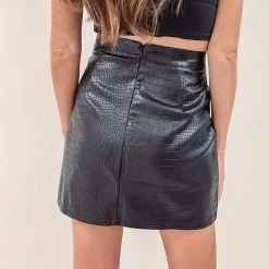 Indie Collection Black Croc Mini Skirt